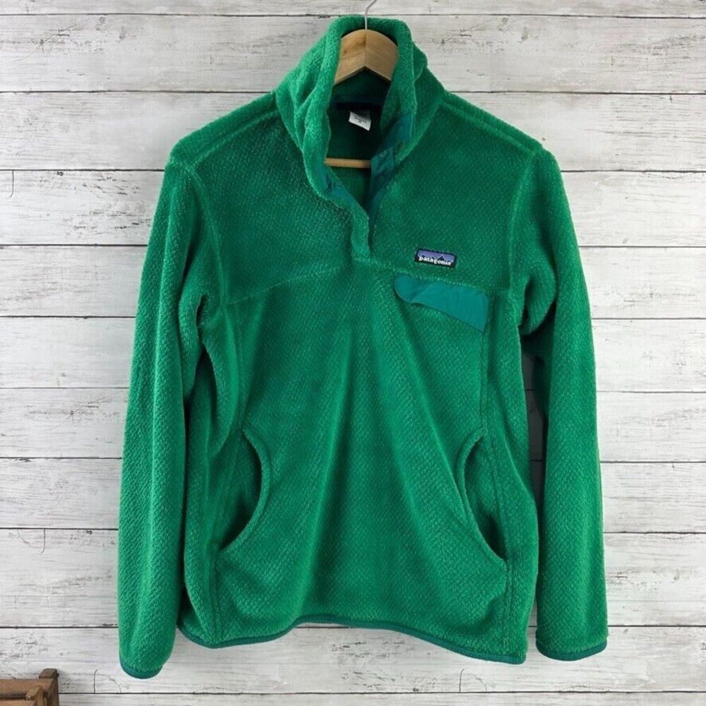 Patagonia Snap T fleece Pullover Green Womens Size Medium